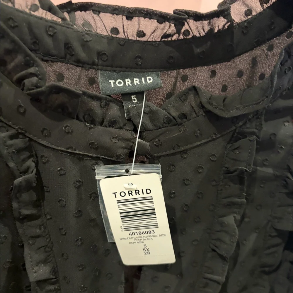 Torrid Black Ruffle Blouse - Picture 2 of 5